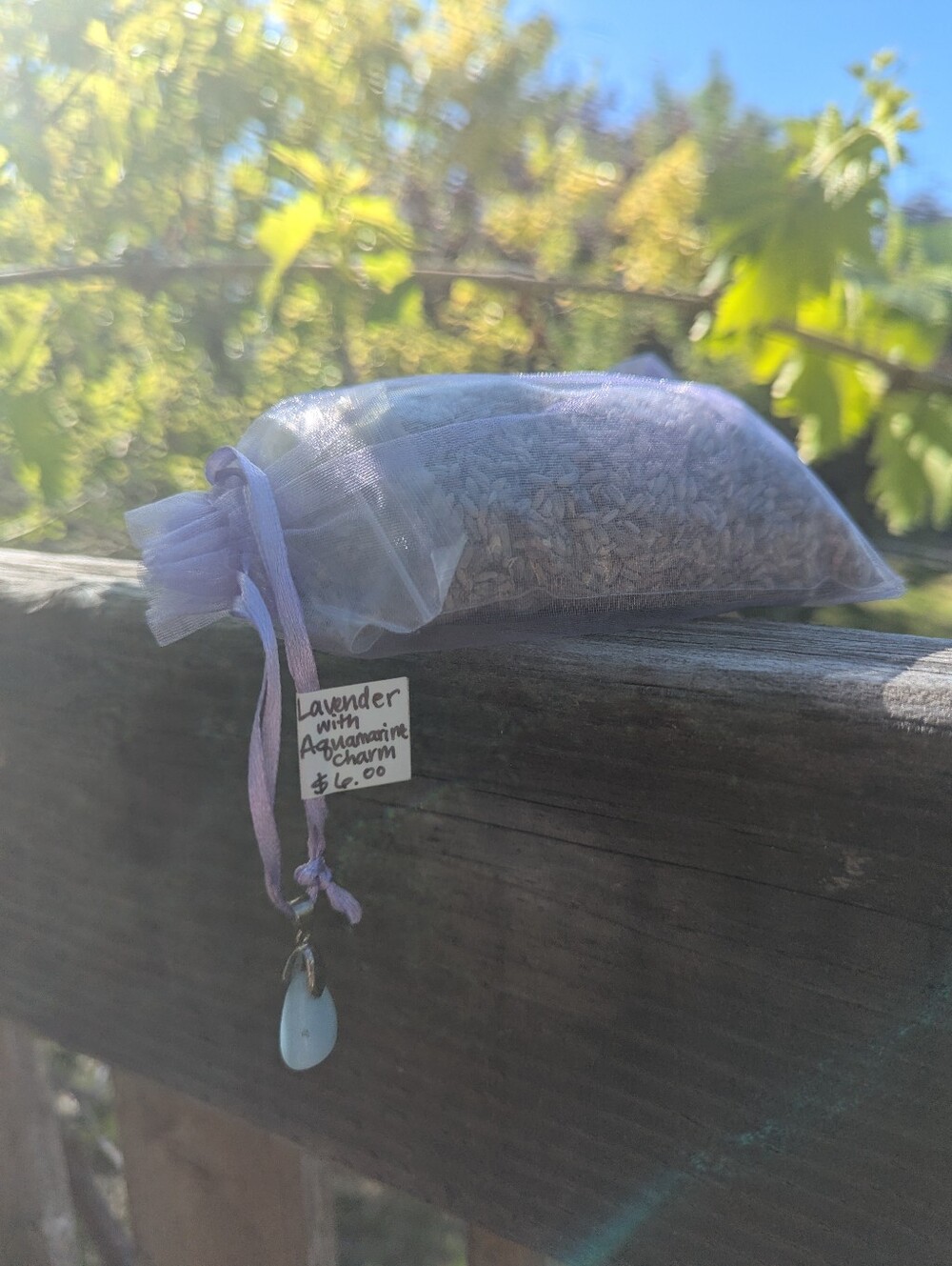 Lavender With Aquamarine Charm